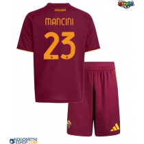 Otroški Nogometni dresi AS Roma Gianluca Mancini #23 Domači 2025-26 Kratek Rokav (+ Kratke hlače)